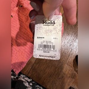 cute ruched pink shirt with buttons